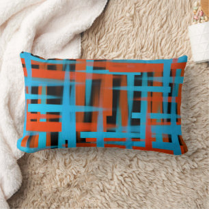 Almofada Lombar Abstrato Modern Orange Blue Bruskes