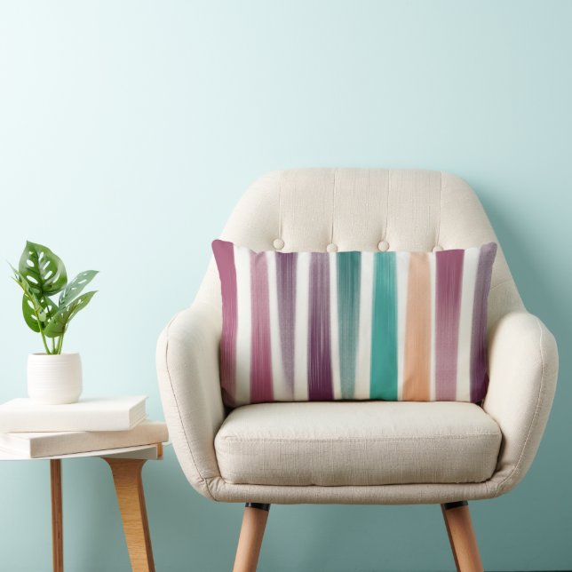 Almofada Lombar Abstrato Modern Purple marsala Traços de pincel (Cadeira)