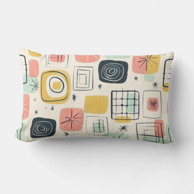 Almofada Lombar Abstrato Neutro Vibrante (Frente)