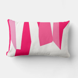 Almofada Lombar abstrato rosa e branco