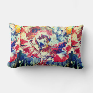 Almofada Lombar Abstrato vermelho-branco-preto