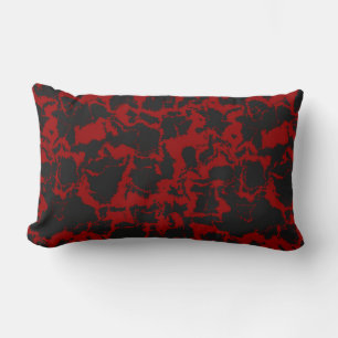 Almofada Lombar Abstrato vermelho e carvão vegetal