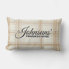 Almofada Lombar Ação de Graças do outono da Xadrez Elegante