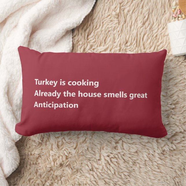 Almofada Lombar Ação de Graças Haiku Poem Minimamente Vermelho Bor (Cobertor)