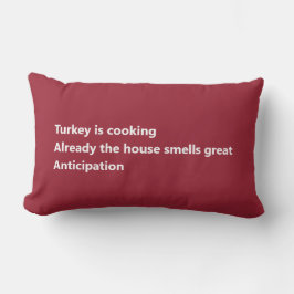 Almofada Lombar Ação de Graças Haiku Poem Minimamente Vermelho Bor