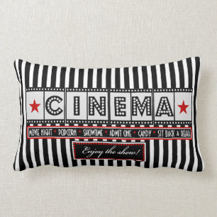 Almofada Lombar Acento do vermelho do descanso da listra do cinema