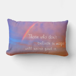 Almofada Lombar Acredite em Magic Quote Sunset Rainbow Foto Modern