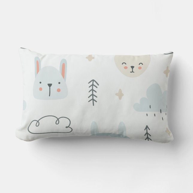 Almofada Lombar Adoráveis garotos de padrão pastel (Frente)