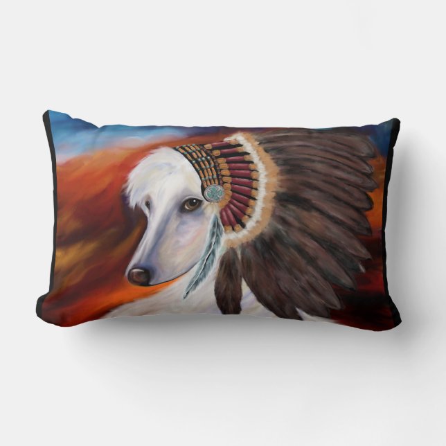 Almofada Lombar Afghan Hound Branco (Frente)