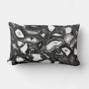 Almofada Lombar Agate Geode Black and White