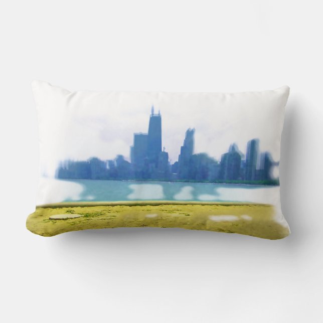 Almofada Lombar Air Brushing Chicago Skyline (Frente)