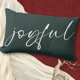 Almofada Lombar Alegria Minimalista Moderna Caligrafia Escura Verd