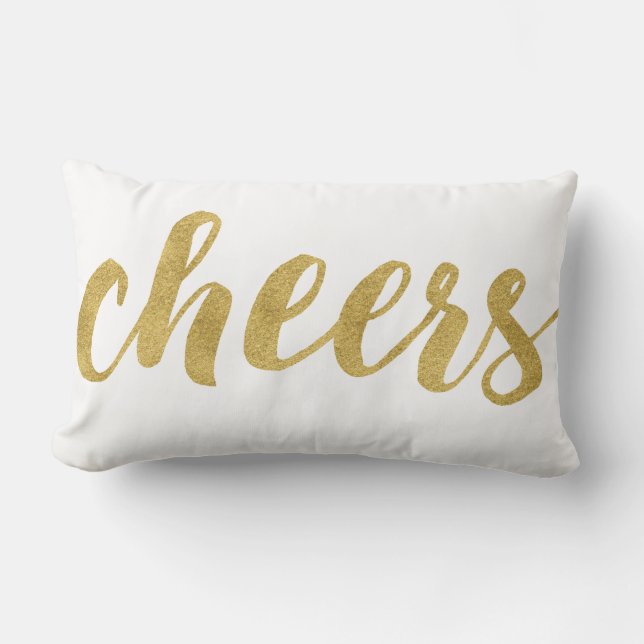 Almofada Lombar Alegria Moderna Em Decoração Dourada Do Férias Fes (Frente)