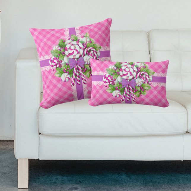 Almofada Lombar Algodão doce, rosa e púrpura (Sweet as candy, these pink and purple pillows come in 3 sizes!)