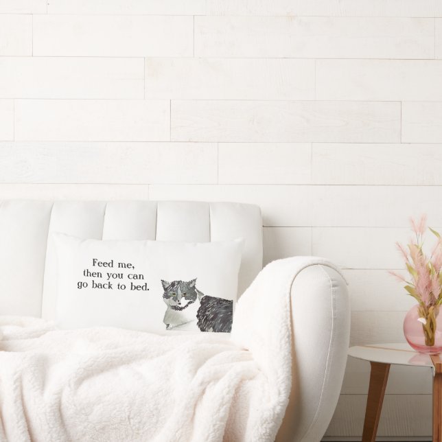 Almofada Lombar Alimente-me, então pode voltar para a cama. (Sofá)