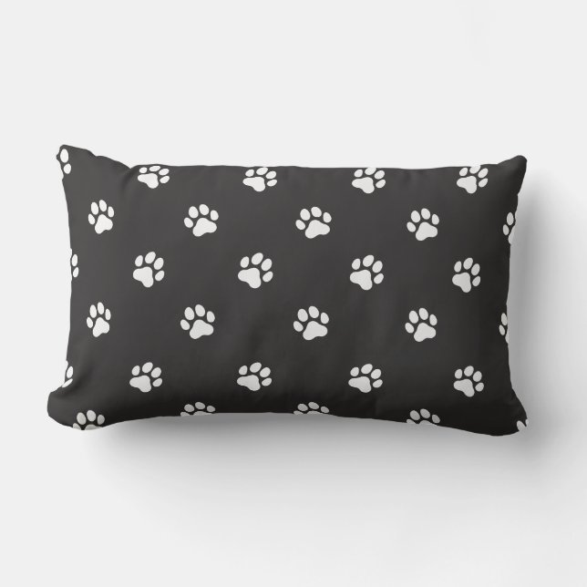Almofada Lombar All Over Animal Paw Print Black (Frente)