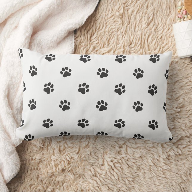 Almofada Lombar All Over Animal Paw Print Black and White (Cobertor)