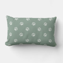 Almofada Lombar All Over Animal Paw Print Sage Green