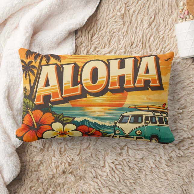 Almofada Lombar Aloha Island Vibes Sunset Scene (Cobertor)