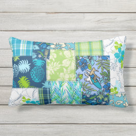 Almofada Lombar Aloha Patchwork Hawaiian Tropical Impressões - Tea