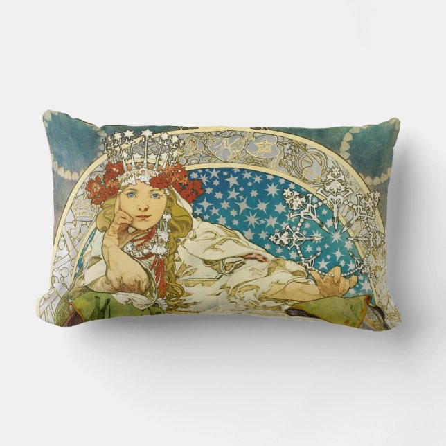 Almofada Lombar Alphonse Mucha Princess Hyacinth Art Nouveau (Frente)