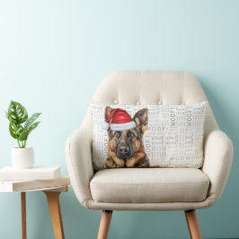 Almofada Lombar Amante de Cachorro Natal Ovelheiro Alemão em um Ch