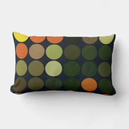 Almofada Lombar Amarelo geométrico da arte, laranja, círculos