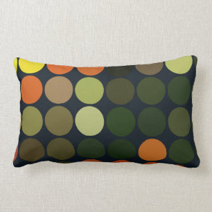 Almofada Lombar Amarelo geométrico da arte, laranja, círculos
