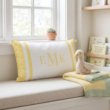 Amarelo Manteiga e Branco Monograma Clássico
