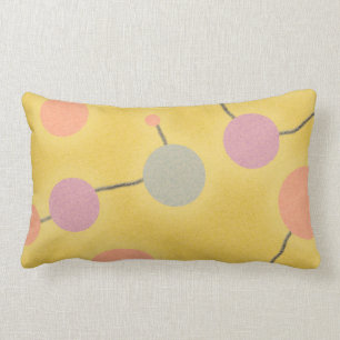 Almofada Lombar Amarelo retro pontilhado do universo