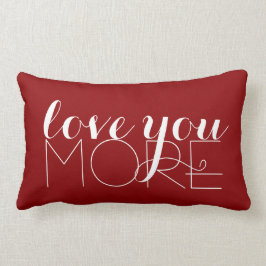 Almofada Lombar Ame-o mais texto no branco no vermelho