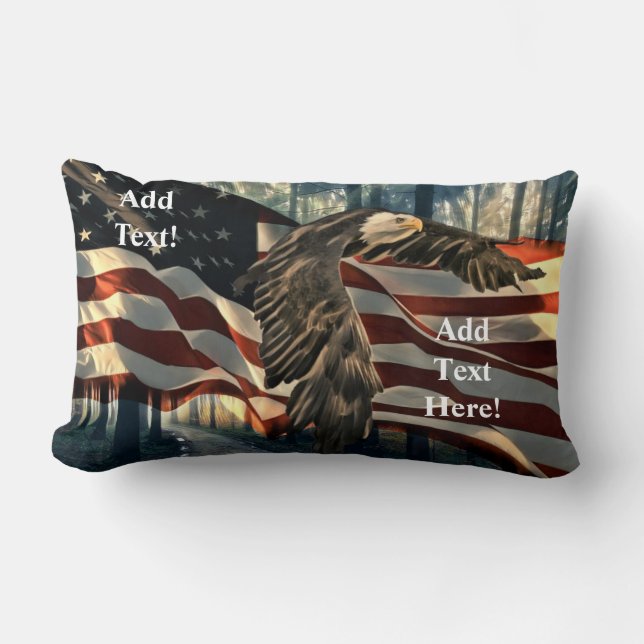 Almofada Lombar American Flag Bald Eagle (Frente)