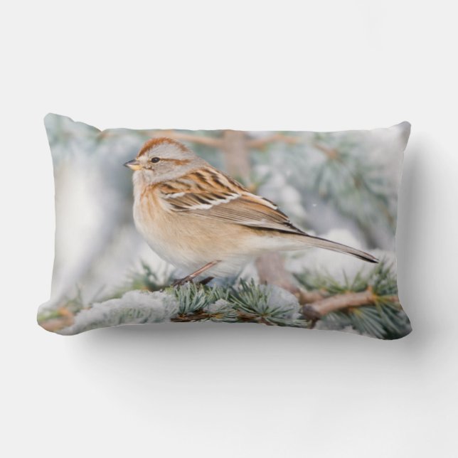 Almofada Lombar American Tree Sparrow no inverno (Frente)
