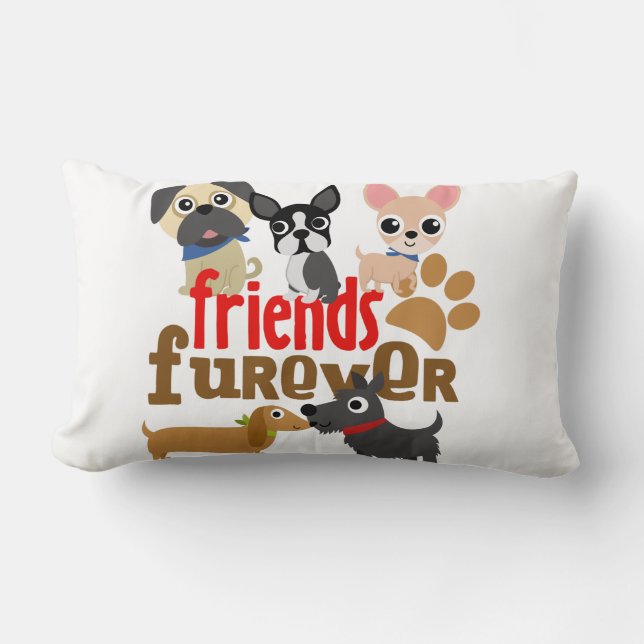 Almofada Lombar Amigos Cães Futuros Cachorros (Frente)