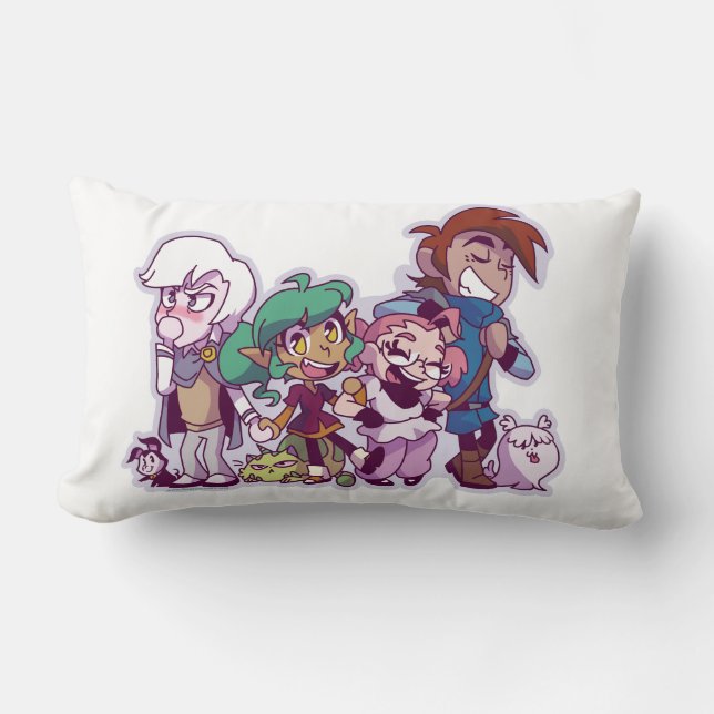 Almofada Lombar Amigos e animais de estimação do Harpy Gee! (Frente)