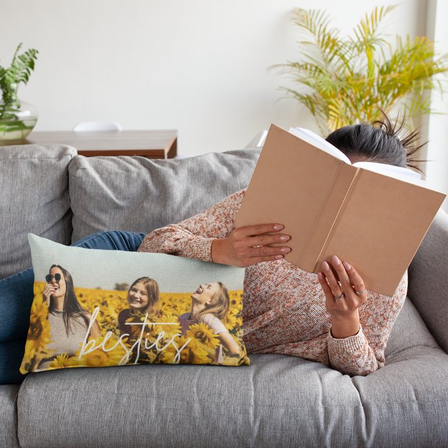 Almofada Lombar Amizade de Fotografias do Melhor Amigo (Criador carregado)