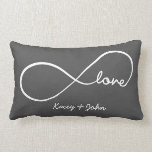Almofada Lombar Amor da infinidade - cinza escuro