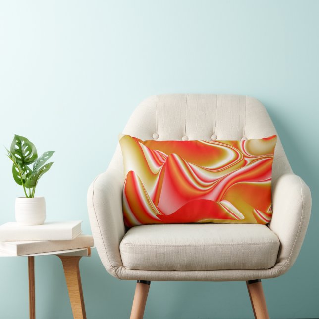 Almofada Lombar Amor e Abstrato 3D Rainbowart Dourado (Cadeira)