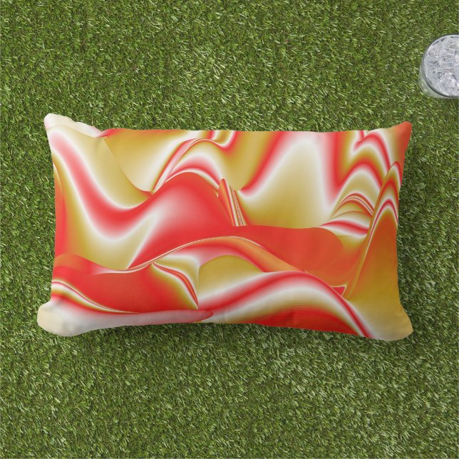 Almofada Lombar Amor e Abstrato 3D Rainbowart Dourado (Grama)