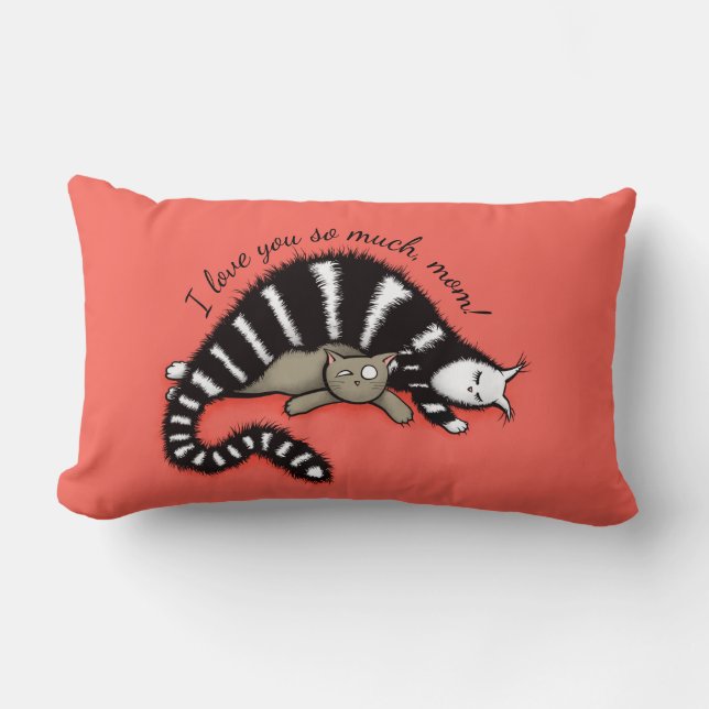 Almofada Lombar Amor Mãe Gatinho Mãe Filho (Frente)