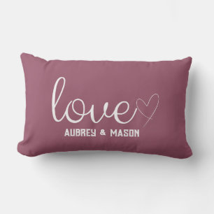 Almofada Lombar Amor no Rosa do Coração do Vinho, Travesseiro de N