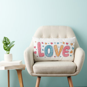 Almofada Lombar Amor - Slogan Colorido
