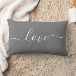 Almofada Lombar AMOR | Travesseiro Lombar Reversível Cinza e Branc