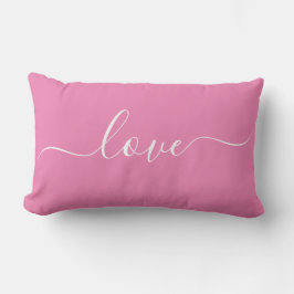 Almofada Lombar AMOR | Travesseiro Lombar Reversível Rosa e Branco