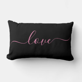 Almofada Lombar AMOR | Travesseiro Lombar Reversível Rosa e Preto