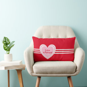 Almofada Lombar Amor Vermelho a Coração Branco Rosa Personalizado