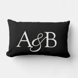 Almofada Lombar Ampersand Monogram Black and White Couple