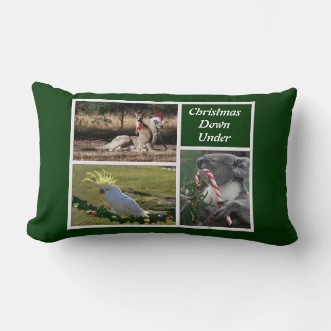 Almofada Lombar Animais de Natal Estilo Aussie - Personalizável (Frente)