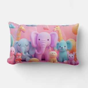 Almofada Lombar Animais de pasta mole em cores pastel