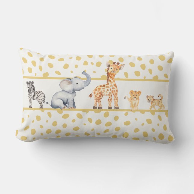 Almofada Lombar Animais do Bebê Safari Selvagem Cega (Frente)